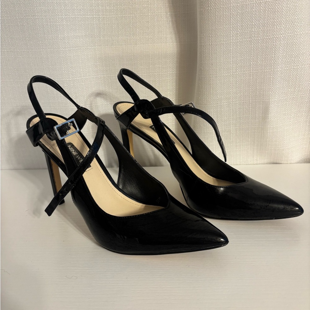 Nine West Elegant Black Strappy Heels